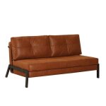 Livin24 canap� convertible lit 140 x 200 cm mikko cognac �co - cuir