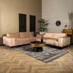 Livin24 canap dangle en velours vegas taupe gauche / droit