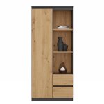 Livorno - bibliothque 1 porte + 2 tiroirs bureau chambre - 180x80x35 - meuble de rangement