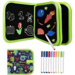 Livre de coloriage effaable - doodle pad - 12 crayons - 14 pages rutilisables - pvc non toxique