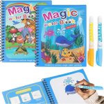 Livre de coloriage  leau - magique - multicolore - 2 livres et 2 stylos - non toxique - rutilisable ...