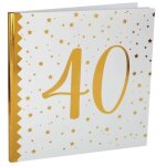 Livre dor - blanc et or - 40 ans - 44 pages - décoré détoiles dorées - pour adultes Livre dor - blanc et or - 40 ans - 44 pages - décoré détoiles dorées - pour adultes