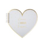 Livre dor forme c?ur lamour dor� 20 cm - blanc