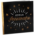 Livre dor joyeux anniversaire holo 20p 24cm noir