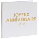 Livre dor carton joyeux anniversaire 24x24cm or Livre dor carton joyeux anniversaire 24x24cm or
