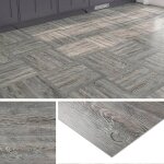 Lle pvc adhesive sol bois gris 30x30cm lino sol adhesif salle de bain parquet adhesif sols 30x30cm 4 ...
