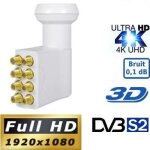 Lnb octo pl - 8 0. 1db high gain 60db !! tête parabole 8 sorties compatible full hd 4k tntsatcanal + ... Lnb octo pl - 8 0. 1db high gain 60db !! tête parabole 8 sorties compatible full hd 4k tntsatcanal + ...