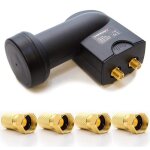 Lnb twin 2 sorties - antenne parabolique satellite - tte universelle 01 02 pxt full hd 3d compatible ...