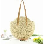 Sac  bandoulire - local - sac rond en rotin - beige - fait main - paille naturelle