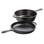 Lodge cocotte 3l et pole 26cm 2en1 en fonte sain et sans pfas tous feux dont induction four & bbq made ...