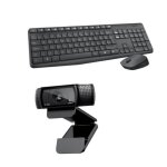 Logitech - pack clavier souris sans fil mk235 + webcam high c920