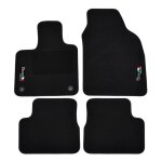 Tapis de sol - logo - fiat 500e - velours noir - 4 pièces - antidérapant et imperméable Tapis de sol - logo - fiat 500e - velours noir - 4 pièces - antidérapant et imperméable