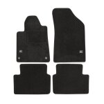 Logo tapis de sol noir velours sur mesure pour peugeot 407 2004 - 2011 4pcs base antid�rapante tapis ...