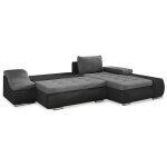 Lohan - canapé dangle convertible coffre de rangement gris et noir - angle droit Lohan - canapé dangle convertible coffre de rangement gris et noir - angle droit