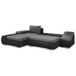 Lohan - canapé dangle convertible coffre de rangement gris et noir - angle gauche Lohan - canapé dangle convertible coffre de rangement gris et noir - angle gauche