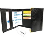 Loluna porte chquier long pliant talon gauche avec carte bancaire compact en cuir (noir)