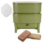 Lombricomposteur 2 plateaux vert moutta - filtre anti - noyade des vers