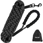 Longe pour chien - non spcifi - 10m - nylon rsistant - poigne rembourre - couleur noir