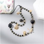 Longe de tlphone portable 1 pice cristal noir anti - perte tui de tlphone portable pendentif pendentif ...