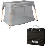 Looping lit pliant bb de voyage pieds bois tissu recycl gris chin