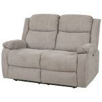 Lorys - canap� relax electrique 2 places tissu gris clair