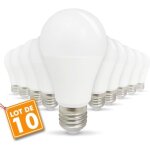Lot de 10 ampoules led e27 9w eq 60w 806lm (blanc froid 6400k)