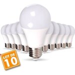 Lot de 10 ampoules led e27 9w eq 60w 806lm blanc naturel