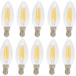 Lot de 10 ampoules led filament e14 4w c35 vintage edison ampoule - blanc chaud 2700k - ac220v - dimension: ...