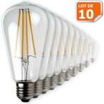Lot de 10 ampoules led filament st64 style edison teardrop 7 watt (eq. 52 watt) culot e27