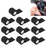 Lot de 10 bandage à poignée de tatouage bandage auto - adhésif wrap multifonction jetable antichoc noir ... Lot de 10 bandage à poignée de tatouage bandage auto - adhésif wrap multifonction jetable antichoc noir ...
