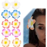 Lot de 10 barrettes  cheveux en forme de fleurs hawaennes - plumeria hawaen - pour fte de mariage ...