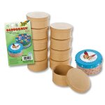 Lot de 10 botes en carton  dcorer rondes