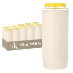[lot de 10] bougies fun�raire traditionnelle 7 jours - kristen - 100% v�g�tale - blanc