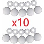 Lot de 10 cache rivet blanc plaque dimmatriculation voiture auto moto scooter mobylette protection plastique ...