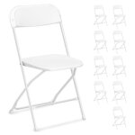 Lot de 10 chaises pliantes blanches en plastique chaises pliantes portables pour jardin extrieur