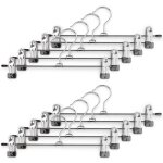 Lot de 10 cintres mtalliques  pinces inoxydable vtement / pantalon / serviette