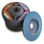Disques plats � lamelles abrasives - zirconium - 125 mm - grain 120 - lot de 10 - compatible meuleuses ...