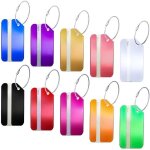 Lot de 10 tiquettes de bagage pour valises en aluminium tiquettes valise en mtal tiquettes de voyage ...