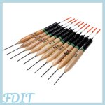 Lot de 10 flotteurs de p�che en bois de paulownia 2 g id�al pour la carpe et le poisson grossier