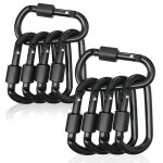 Lot de 10 mousquetons en d noir mousqueton en aluminium pour randonne cyclisme corde pche camping tente ...