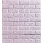 Papier peint 3d - euro mega - lot de 10 - adh�sif - imitation pierre et brique - violet