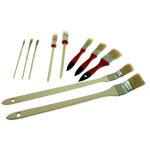 Lot de 10 pinceaux plats rond et recourb� poils naturels et manche bois.
