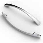 Lot de 10 poign�es de meubles chrom�es entraxe de 128 mm pour tiroirs de cuisine ou placards.