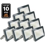 Lot de 10 projecteurs led 20w proline blanc chaud 2700k haute luminosit - europalamp - etanche ip65