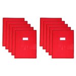 Lot de 10 protège - cahiers cristal luxe 22 / 100ème 24x32 transparent rouge Lot de 10 protège - cahiers cristal luxe 22 / 100ème 24x32 transparent rouge