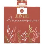 Lot de 10 serviettes - joyeux anniversaire - terracotta - 33x33cm