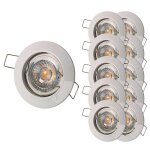 Spot encastrable led gu10 230v 38 blanc - lampesecoenergie - kit de 10 - mtal - 5w