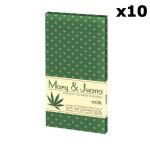 Lot de 10 tablettes de chocolat au lait mary & juana euphoria