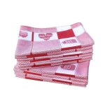 Lot de 10 torchons de cuisine coton vaisselle de qualit� - torchon cuisine 100% coton rouge
