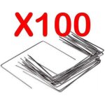 Lot de 100 agrafes de fixation mtal pour toile de paillage ou geotextile avec pointes biseautes 20cmx20cmx20 ...